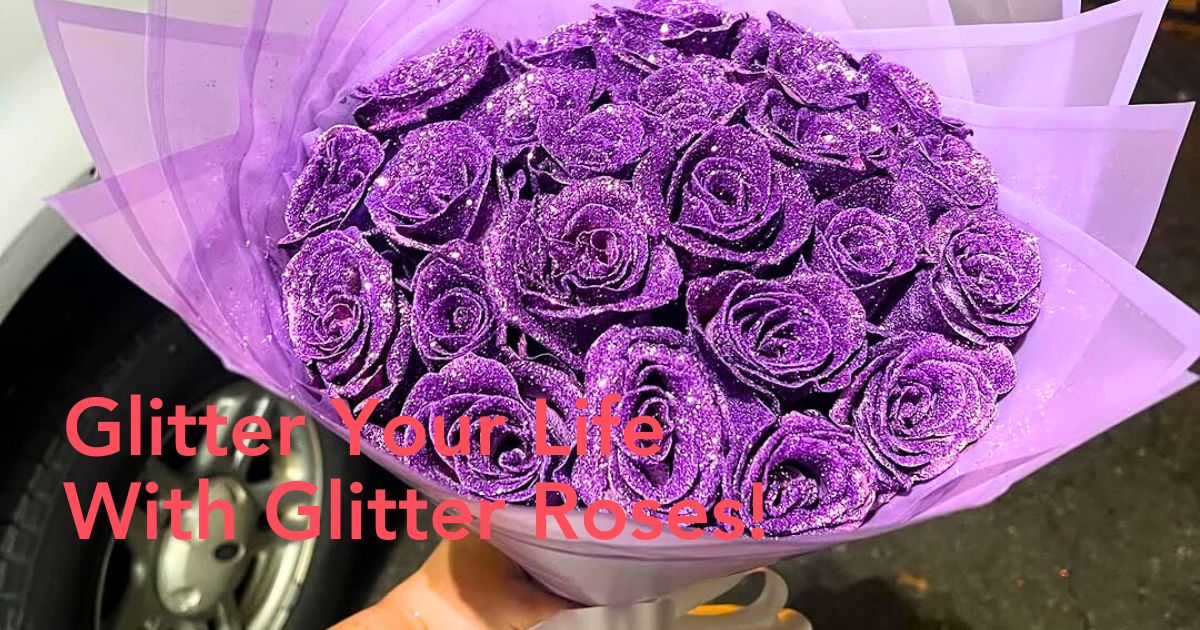 Purple glitter roses