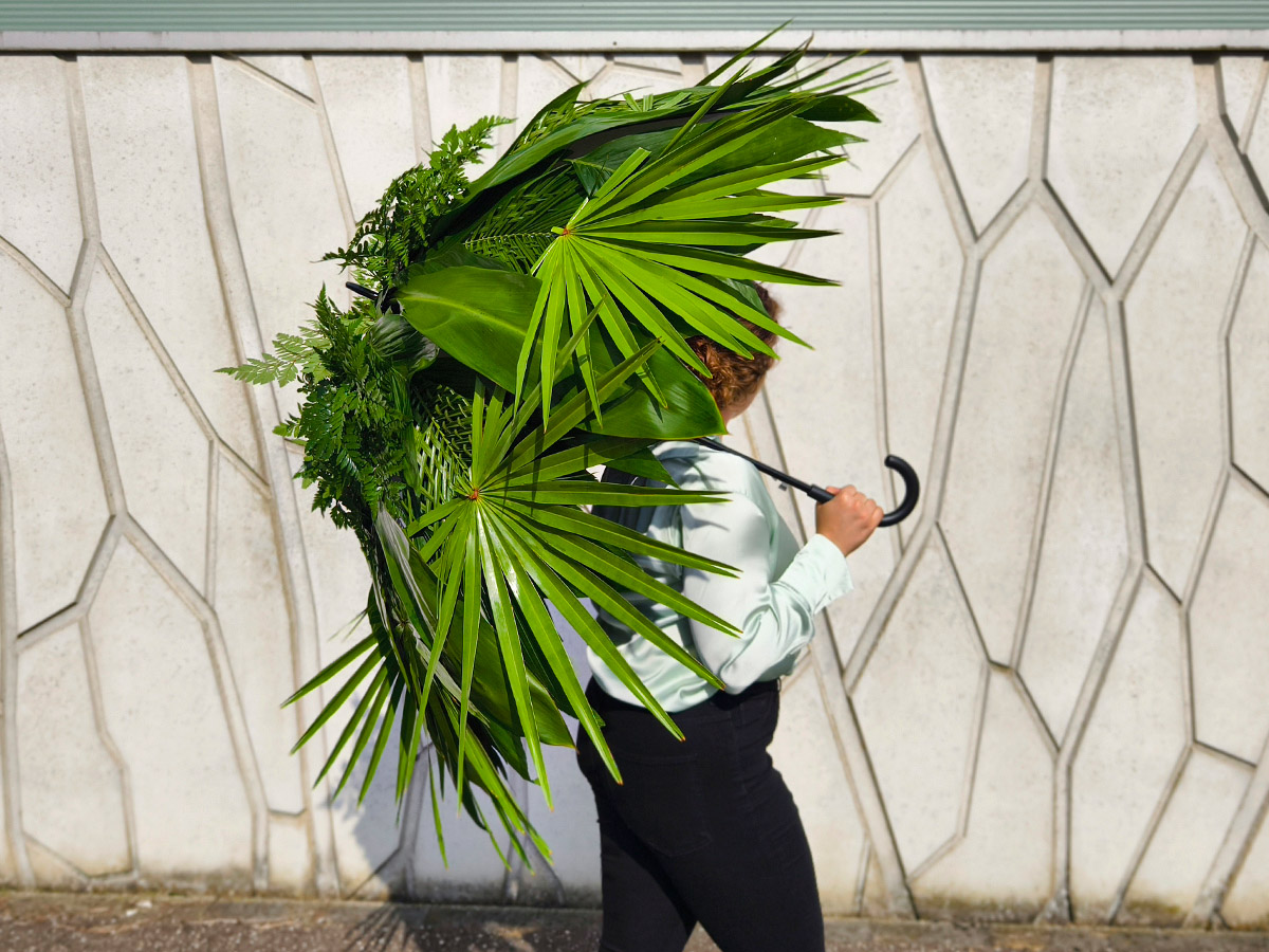 OrcaGreen Umbrella by Natalia Hoogenraad side view