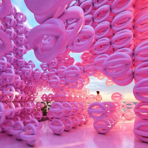 Pink Sets the Tone in the Immersive Installations by Cyril Lancelin Pink Digital Art