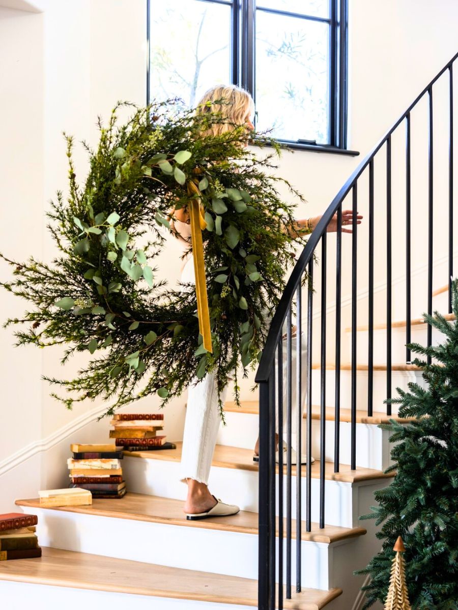 Wreaths made with eucalyptus pine and juniper