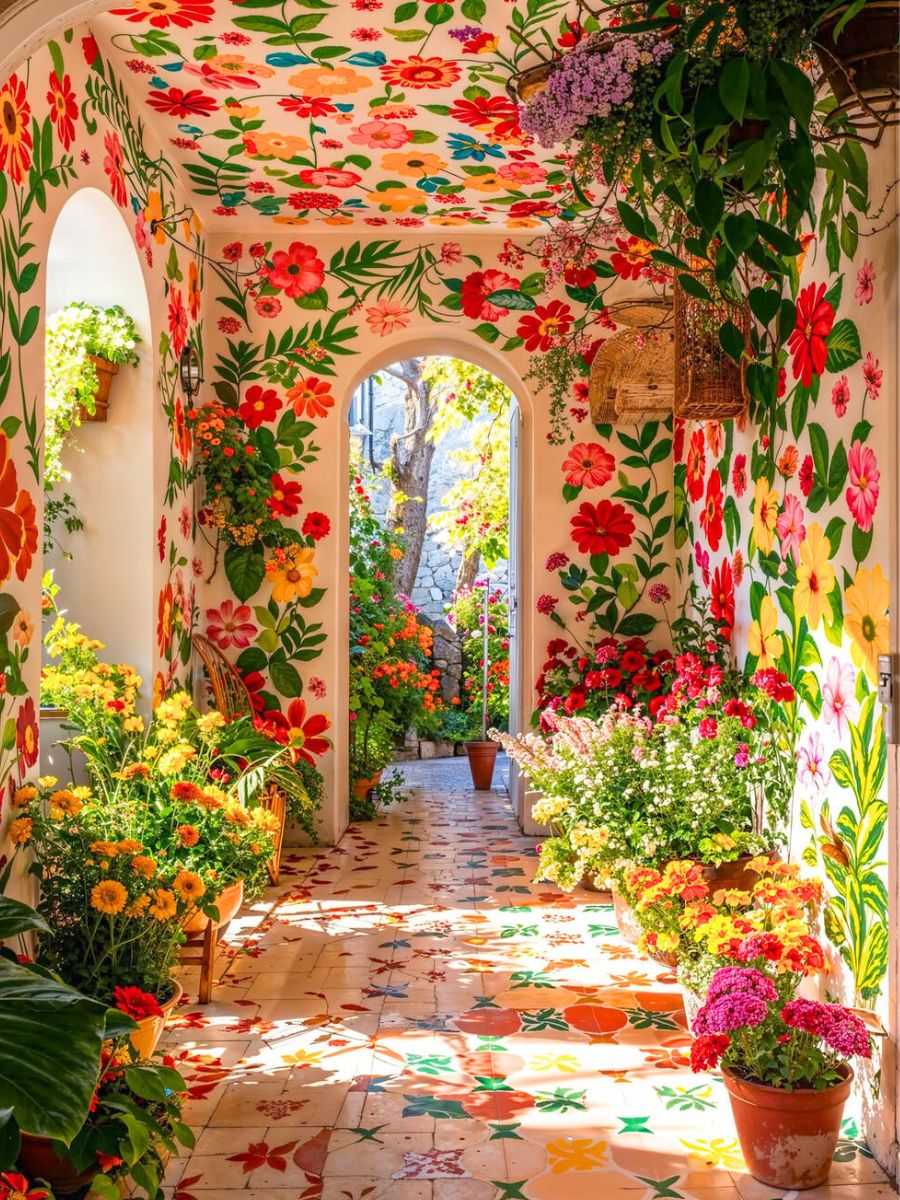 Thierry Lechanteus flower room using AI