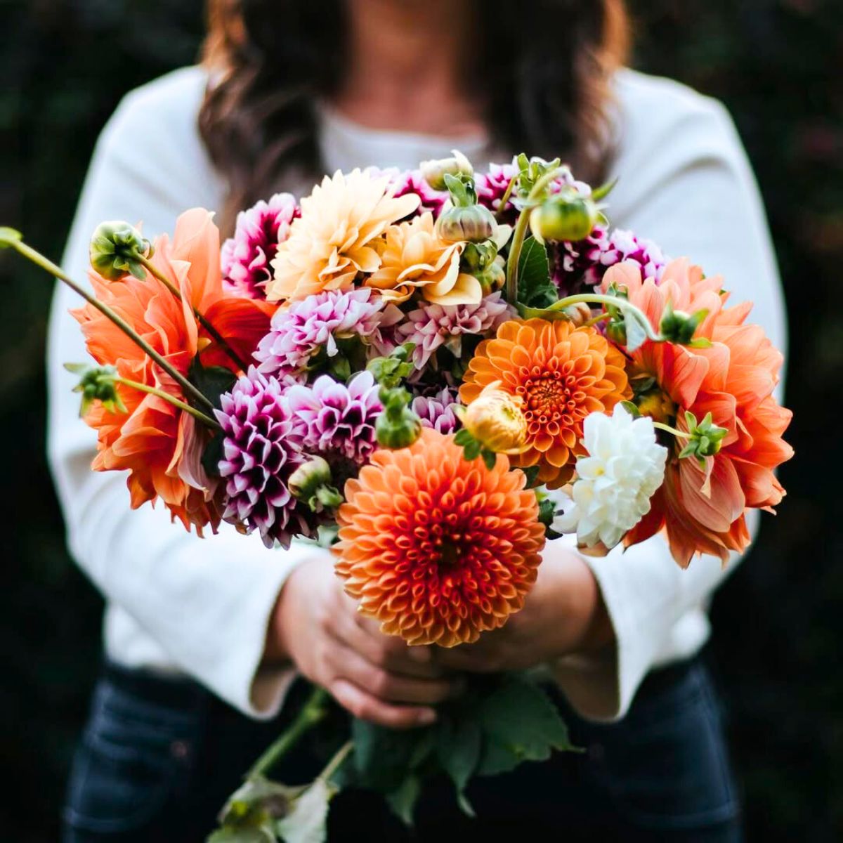 The look of Dahlias in a flower arrangement