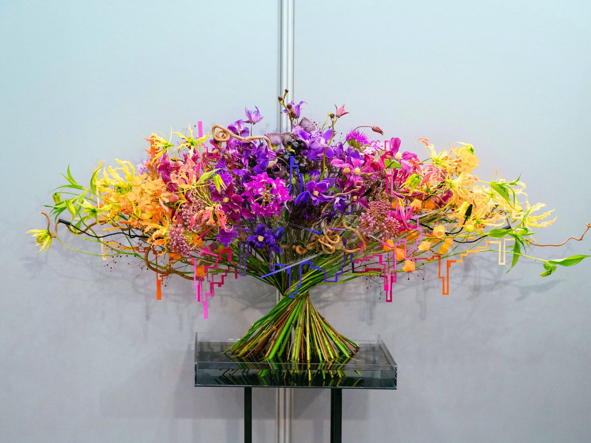 Rainbow floral arrangement by Gabor Nagy