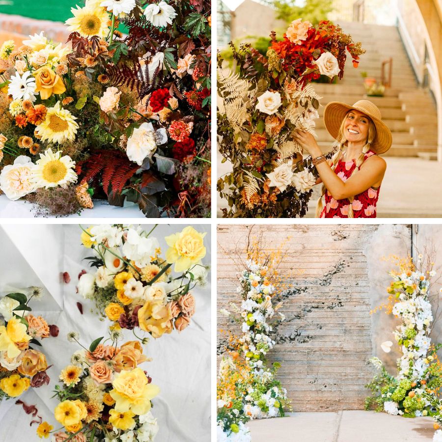 Yellow and red floral designs by Amber