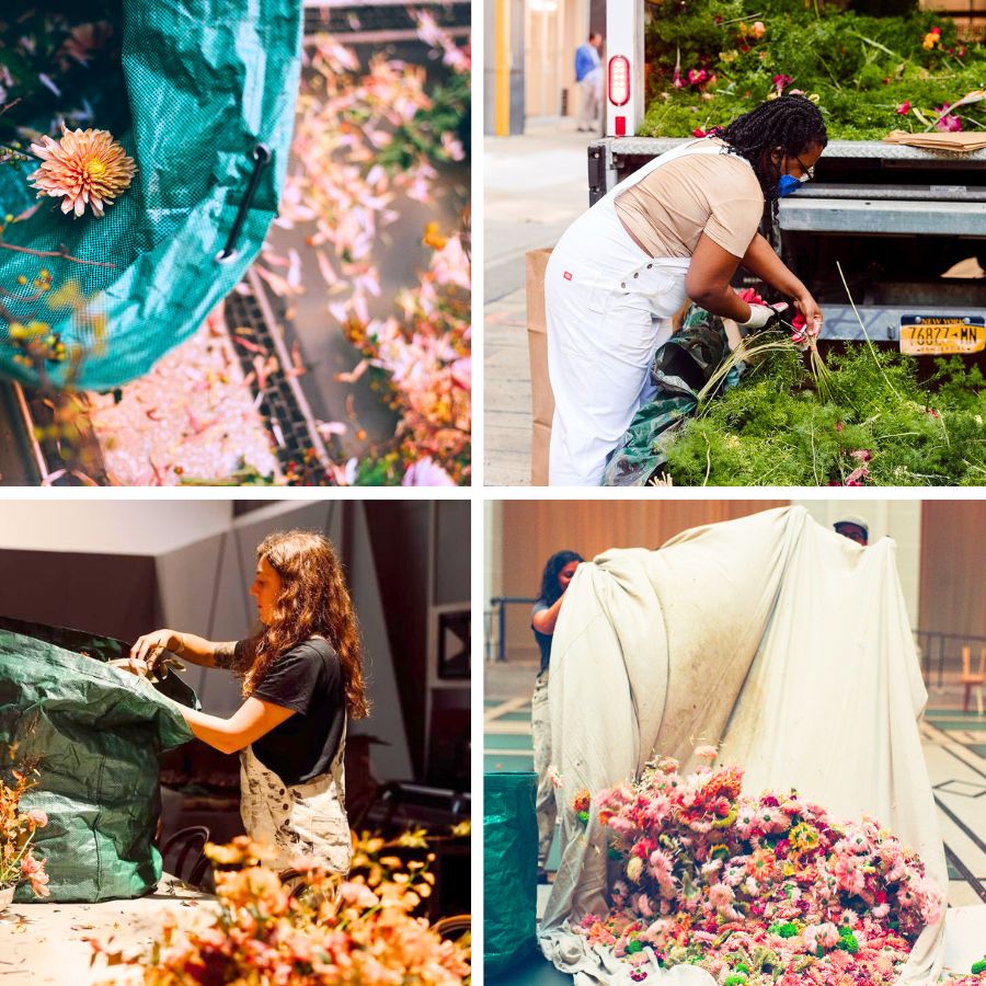 Composting flowers after events