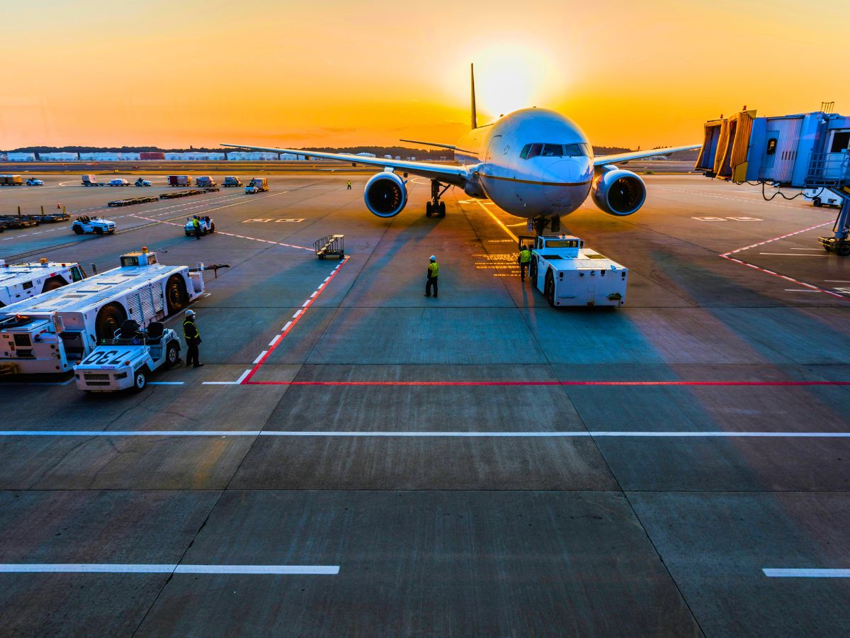 Loading a cargo airplane