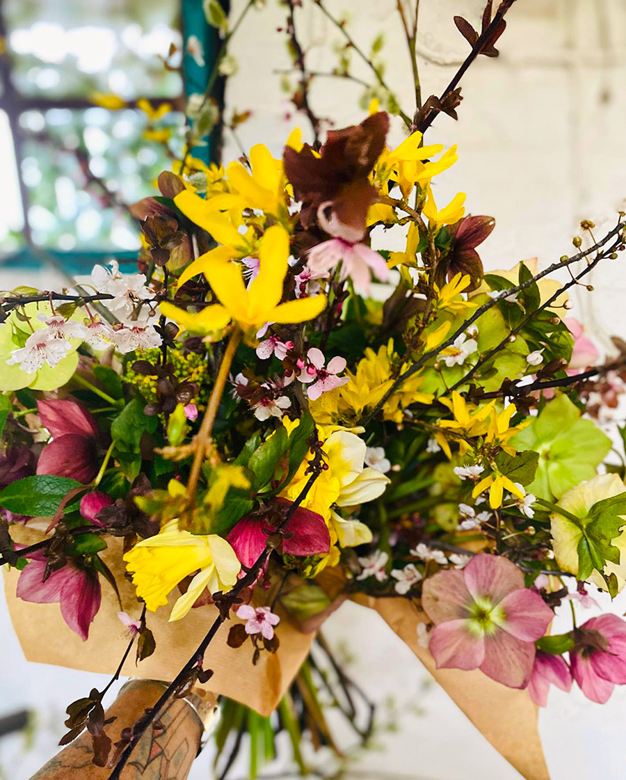 Forsythia bouquet by Ginger & Ginger