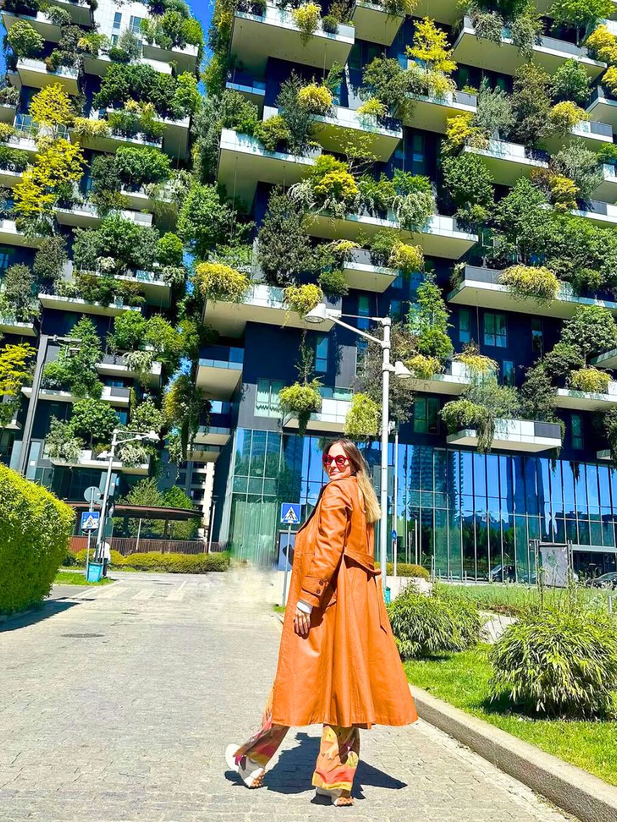 Girl at Bosco Verticale in Milan