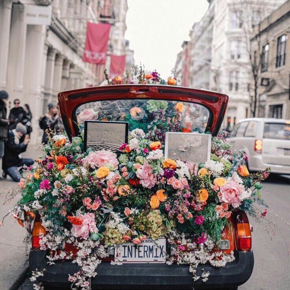 multi flower car decoration