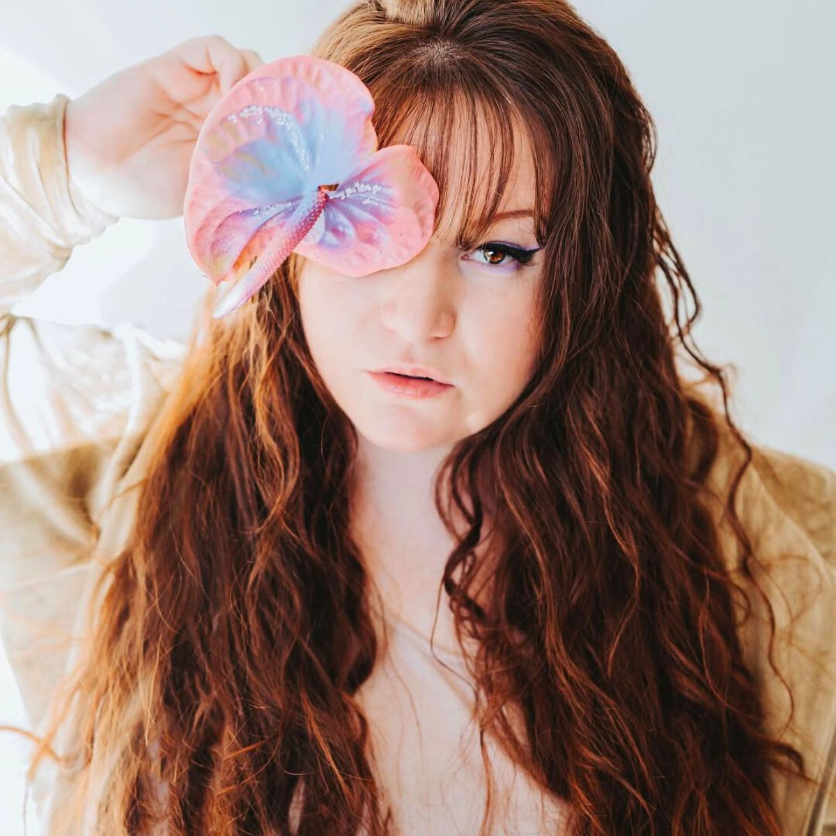 Valen with a painted metallized anthurium