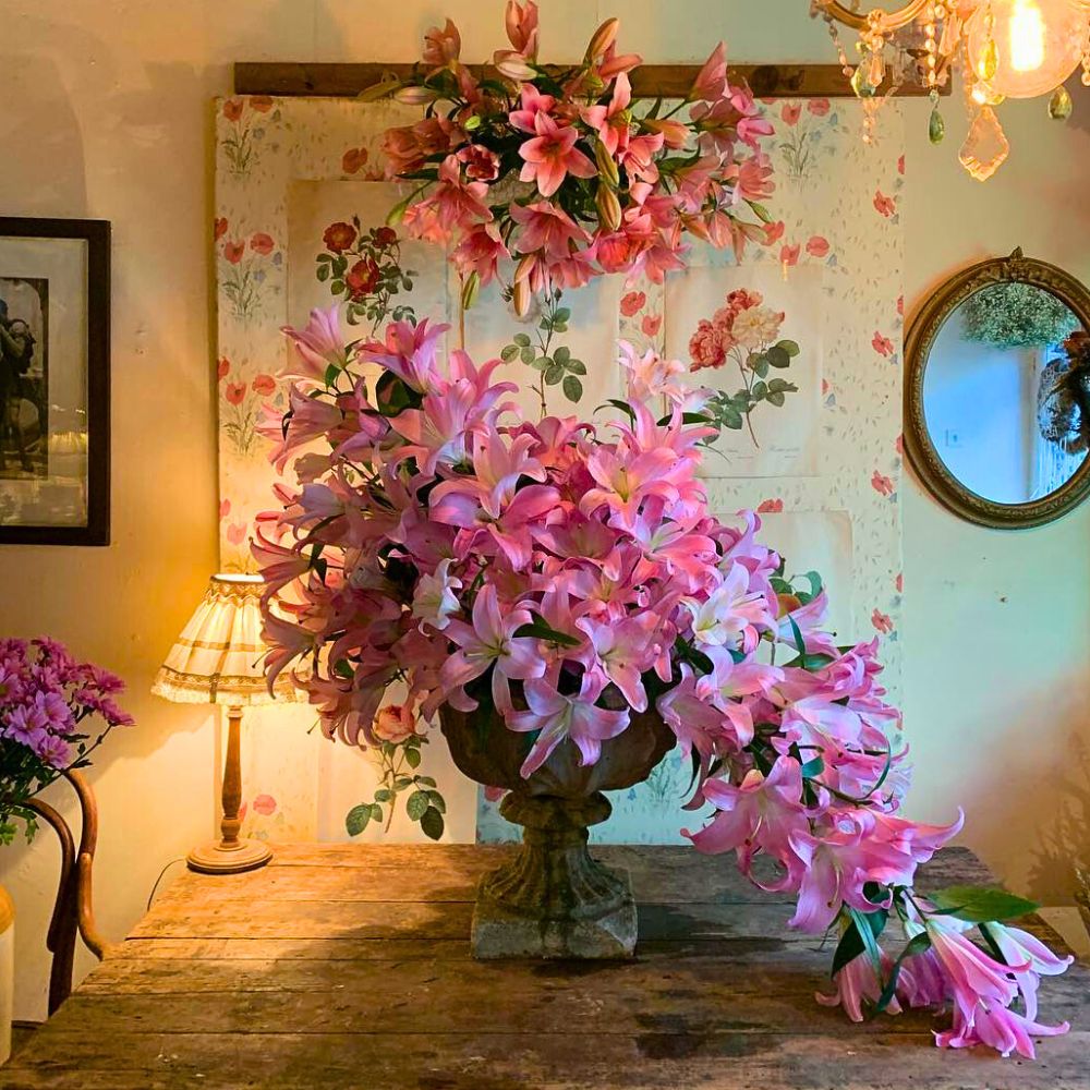 lily flowers used as table centerpiece