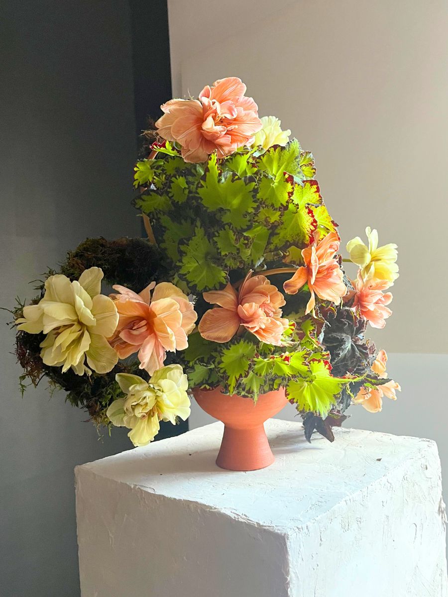 Hamish Powells creation with tulips and begonias