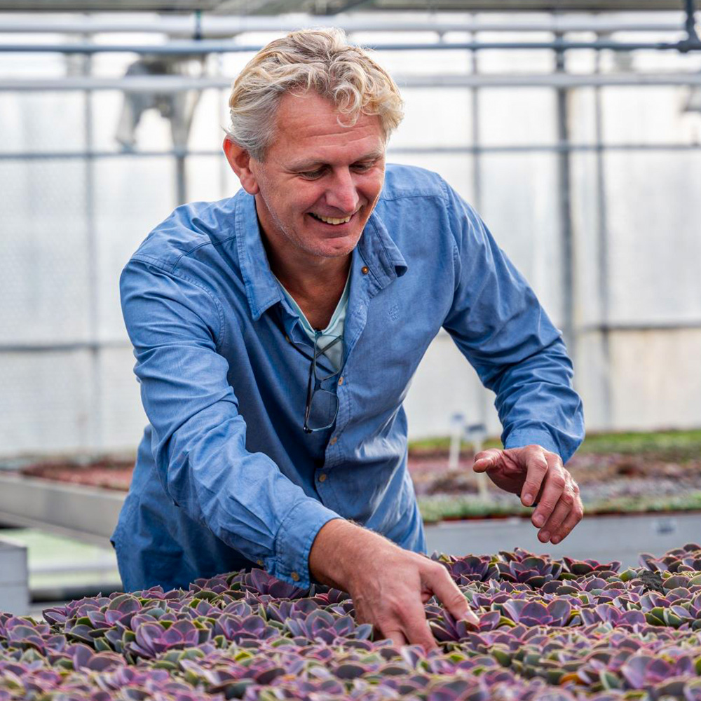  Arjen de Mare from Winco Holland in greenhouse with Succulents