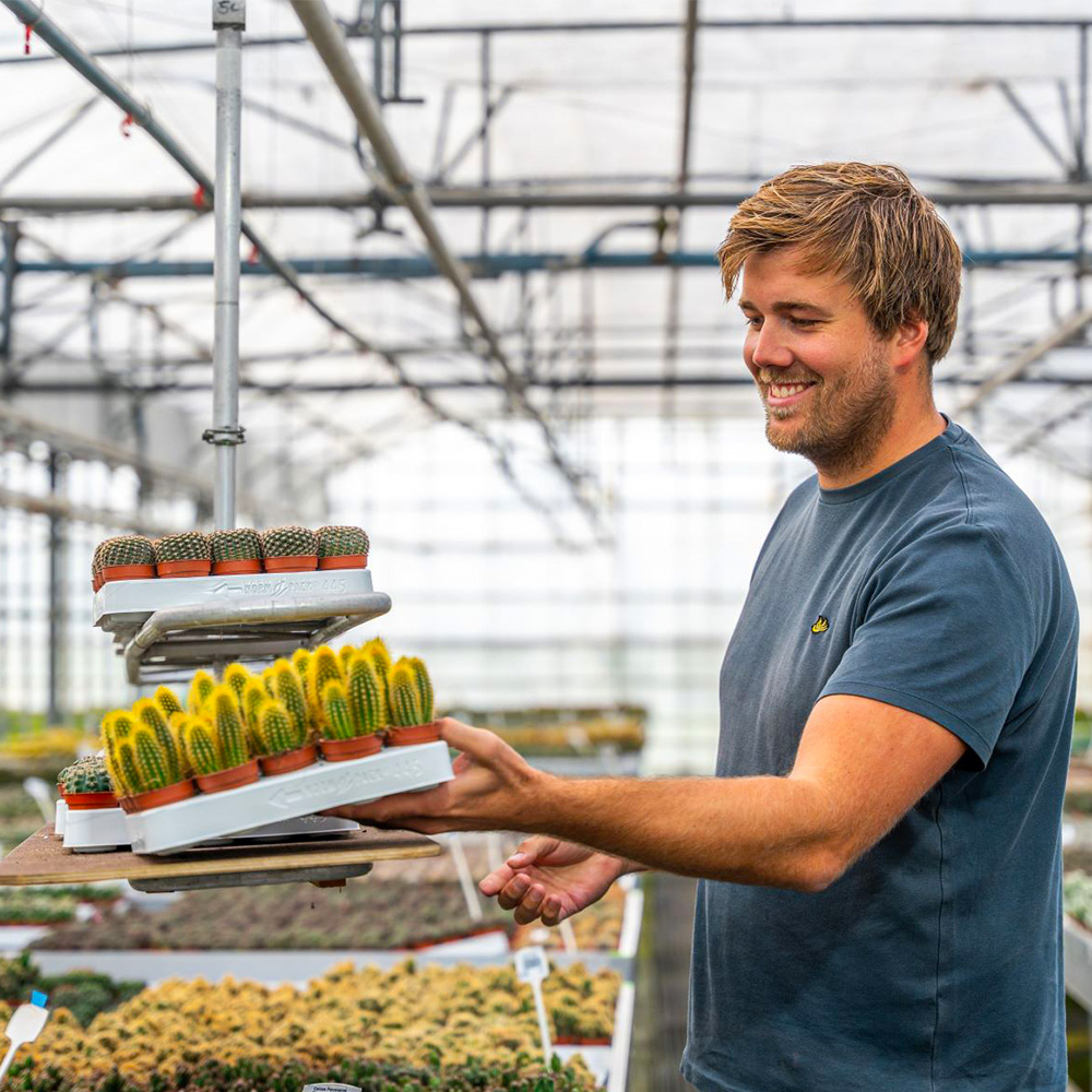 Winco Holland Bart Noort in greenhouse with cacti