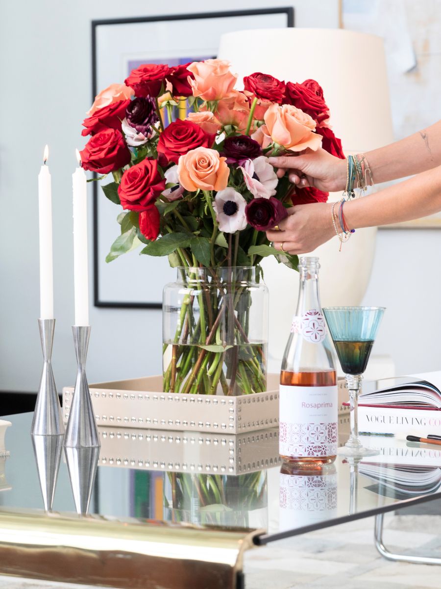 The Finest Gift campaign with roses and anemones