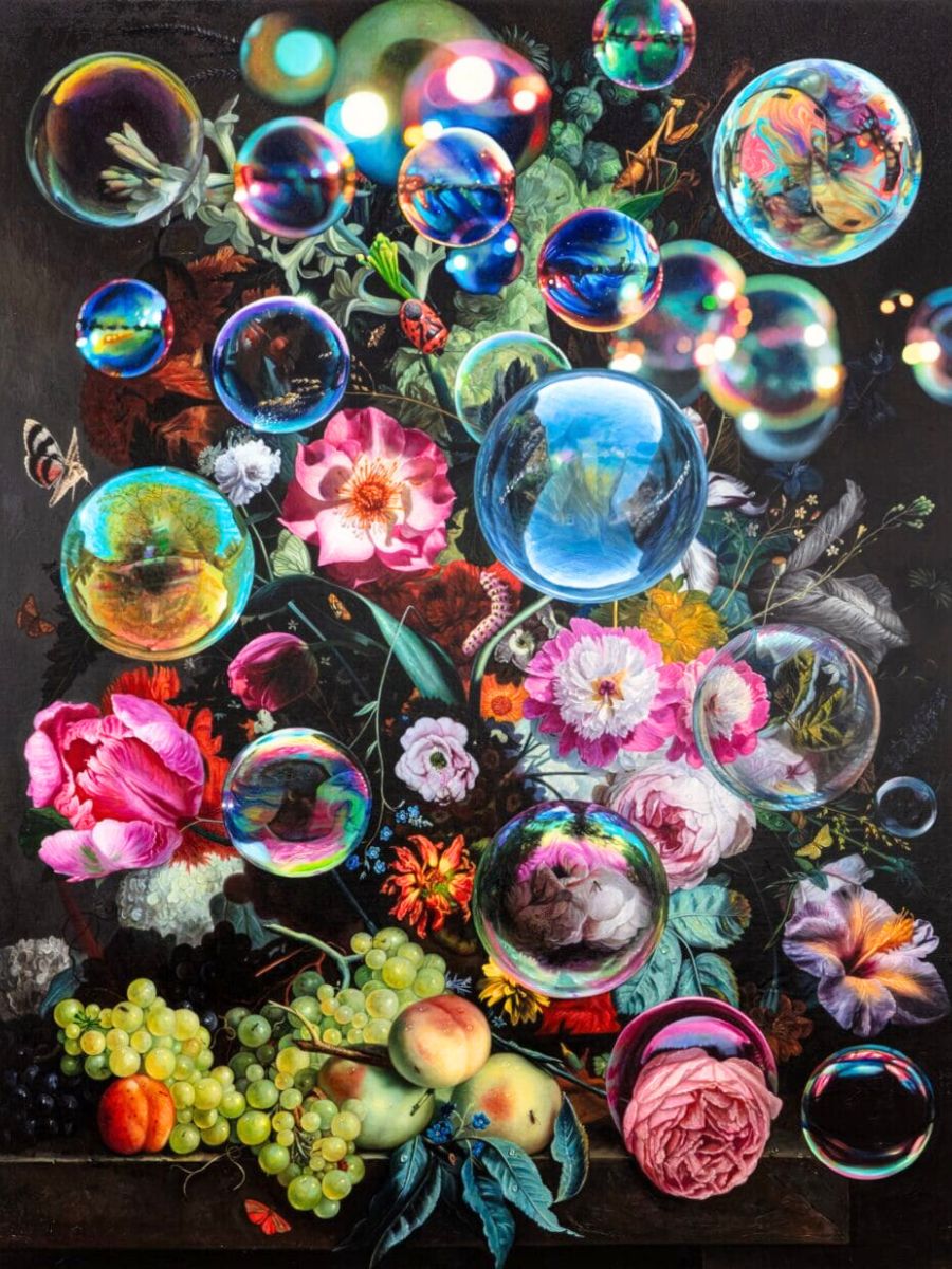 Flowers and bubbles by Marc Dennis