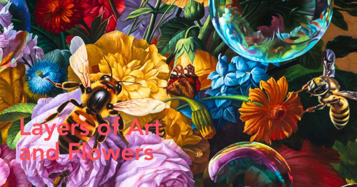 Marc Dennis art with bees and flowers