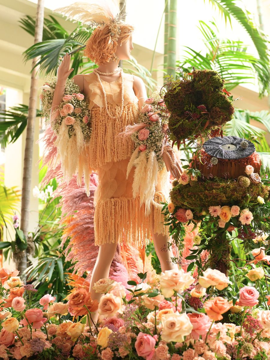 Great Gatsby inspired floral mannequin