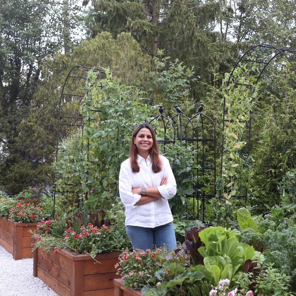 Lady standing near backyard 