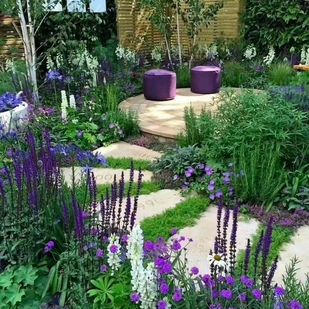 Backyard garden area for home