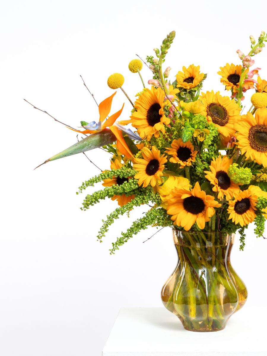 Bouquet With Unicorn and a Combination of Yellow Flowers