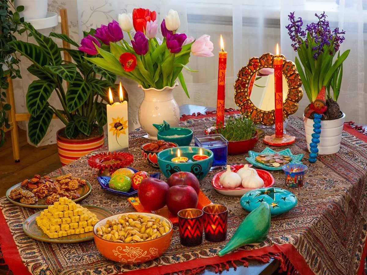 Happy Nauryz table decoration in Kazakhstan