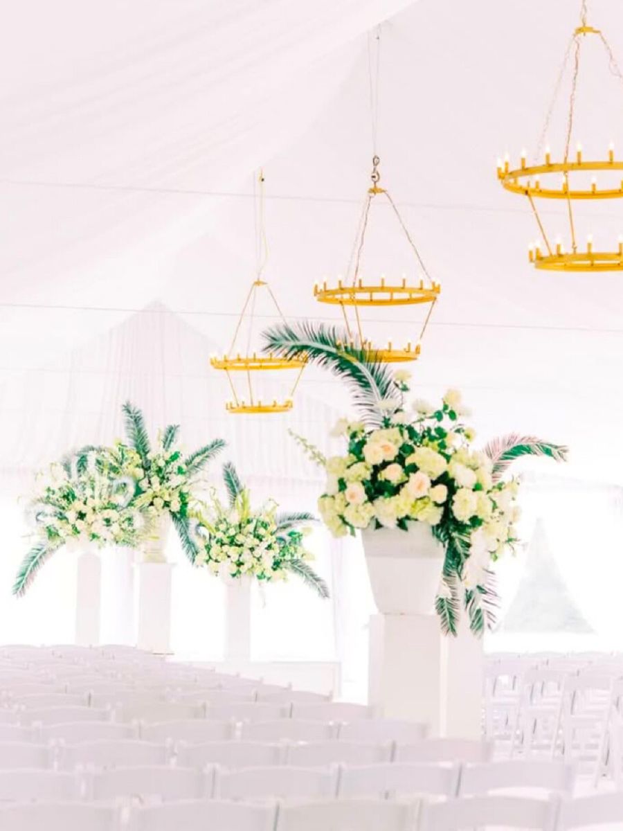 All white wedding decor by Canaan Marshall