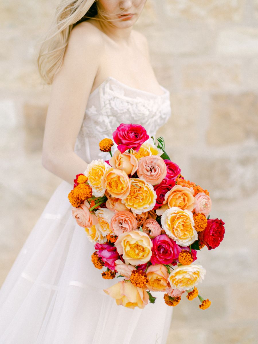 Wedding bouquet using Rose Effie Capability and Tess