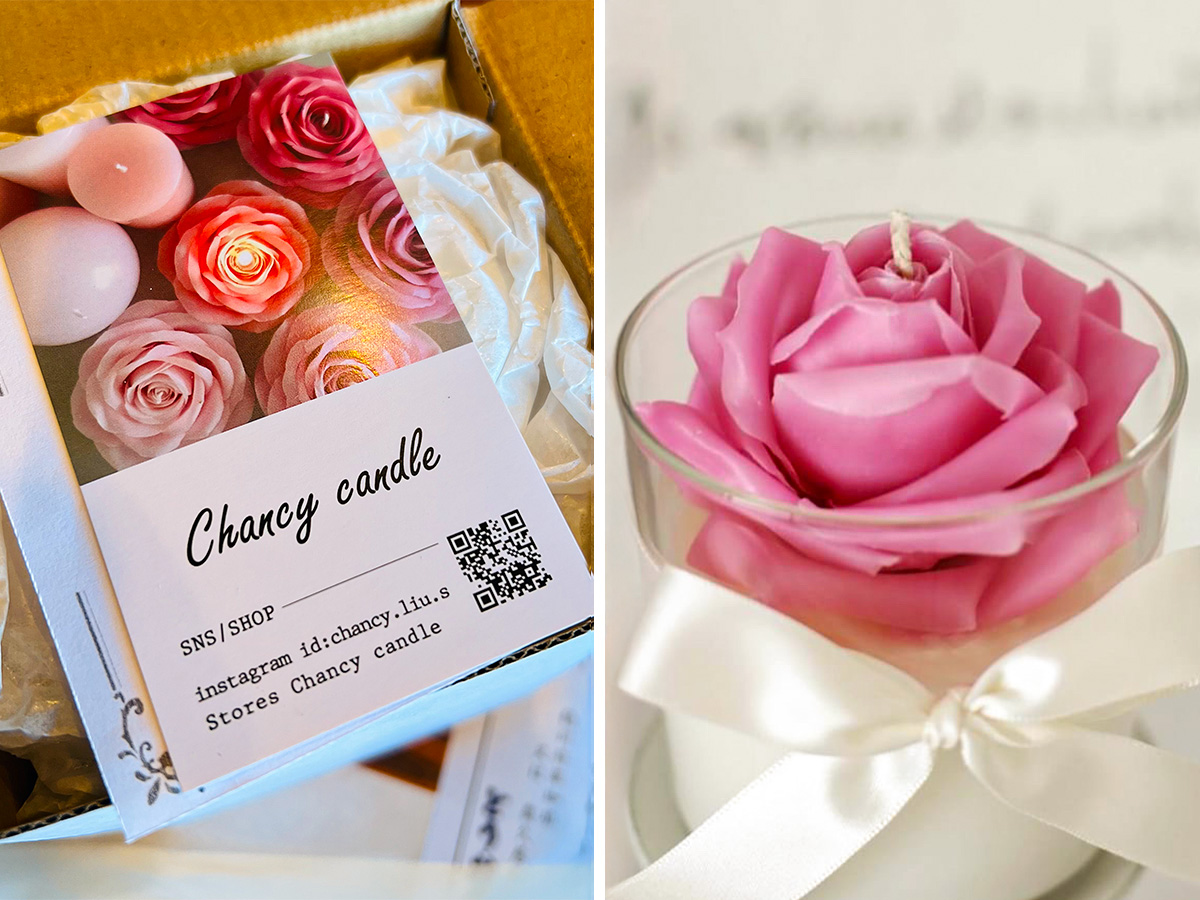 Chancy Candle handmade aromatic rose candle