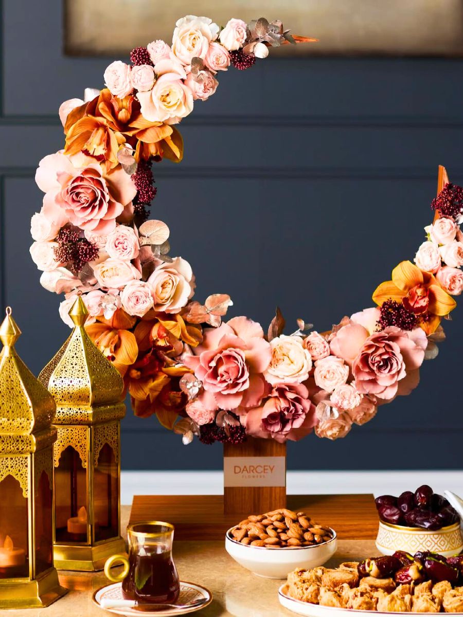 Decoration with flowers for Ramadan