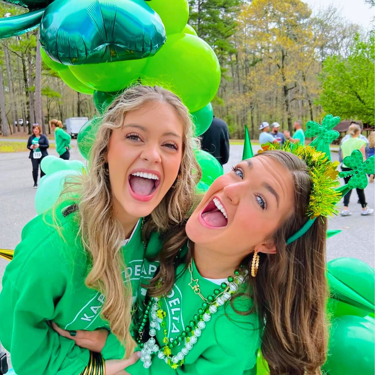 Girls celebrating Saint Patricks Day