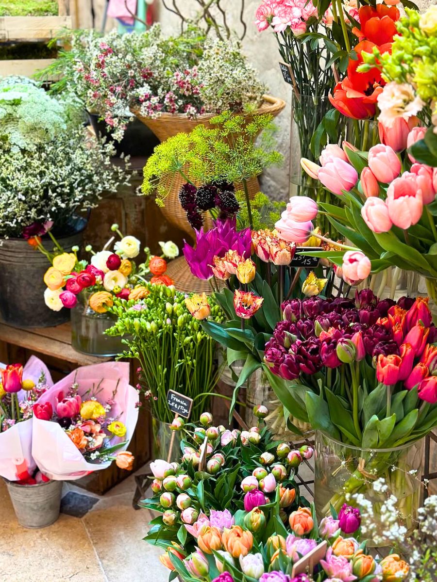 Shops filled with flowers for spring