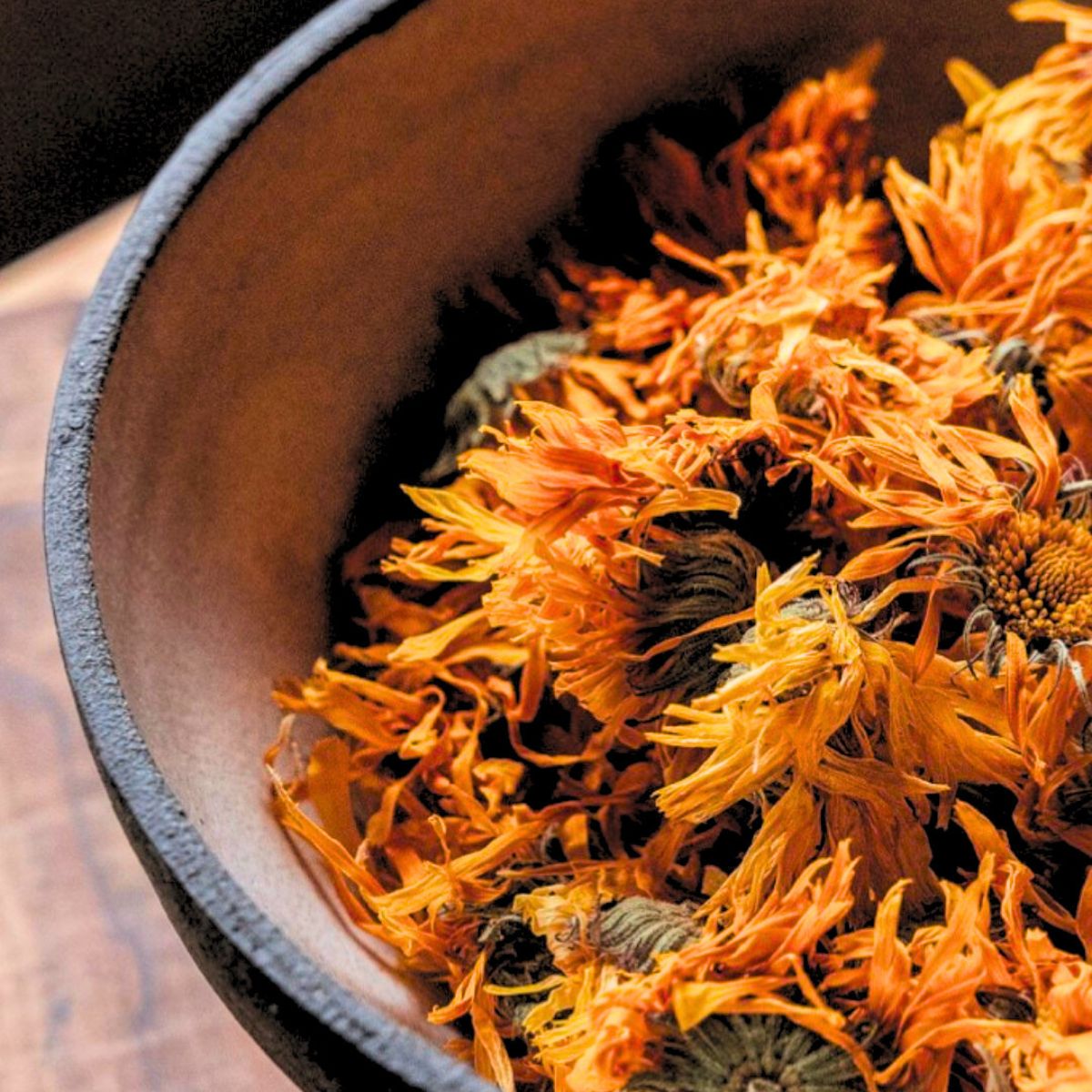 Dried calendula flowers