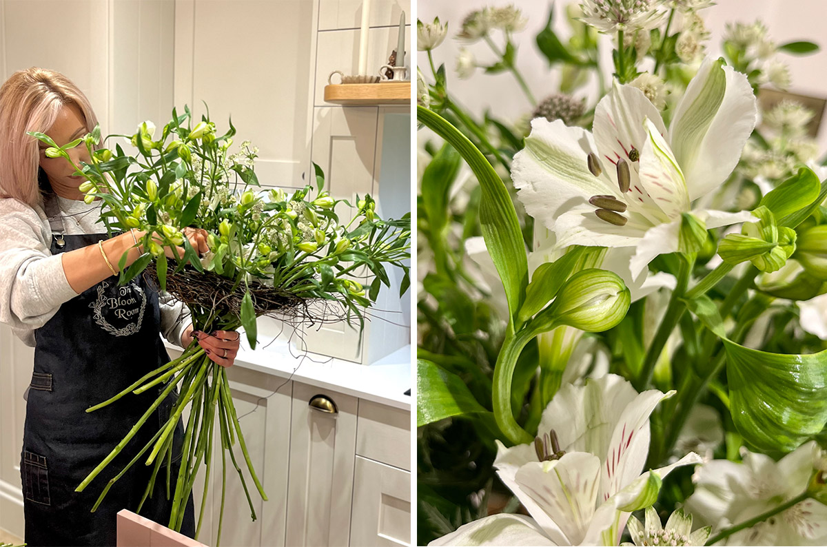 Nicola Armstrong Alstroemeria creating Boujee Bouquet