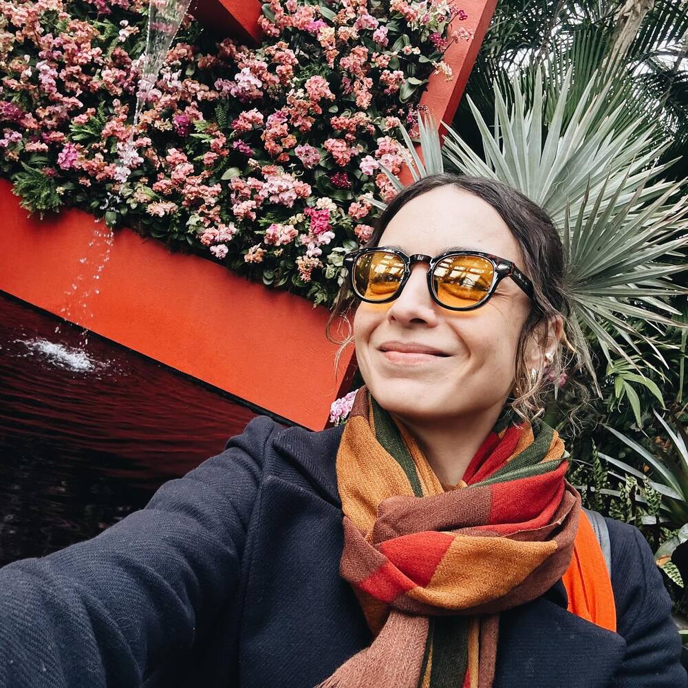 happy Lady with plants 