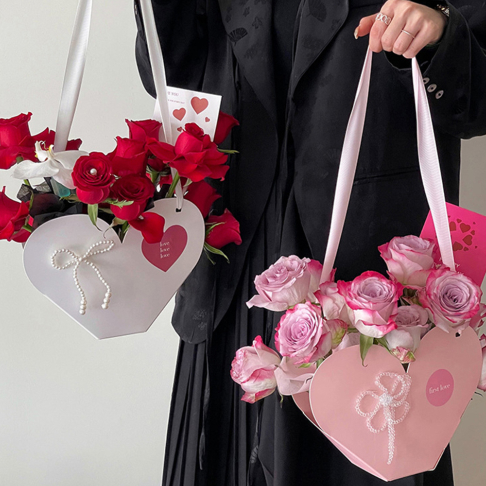 heart shaped design flower gift bag heart shaped design flower gift bag