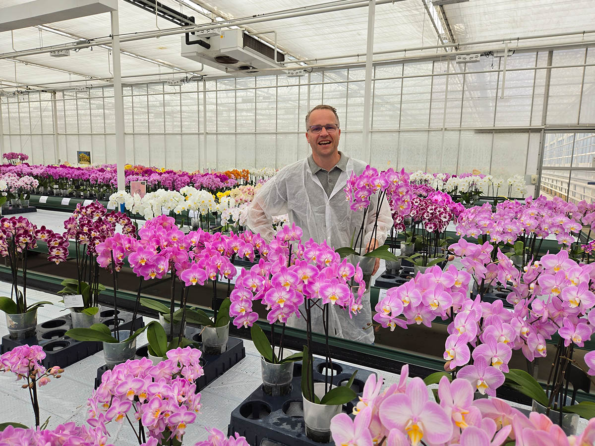 Robert Kuijf from Anthura in greenhouse Robert Kuijf from Anthura in greenhouse
