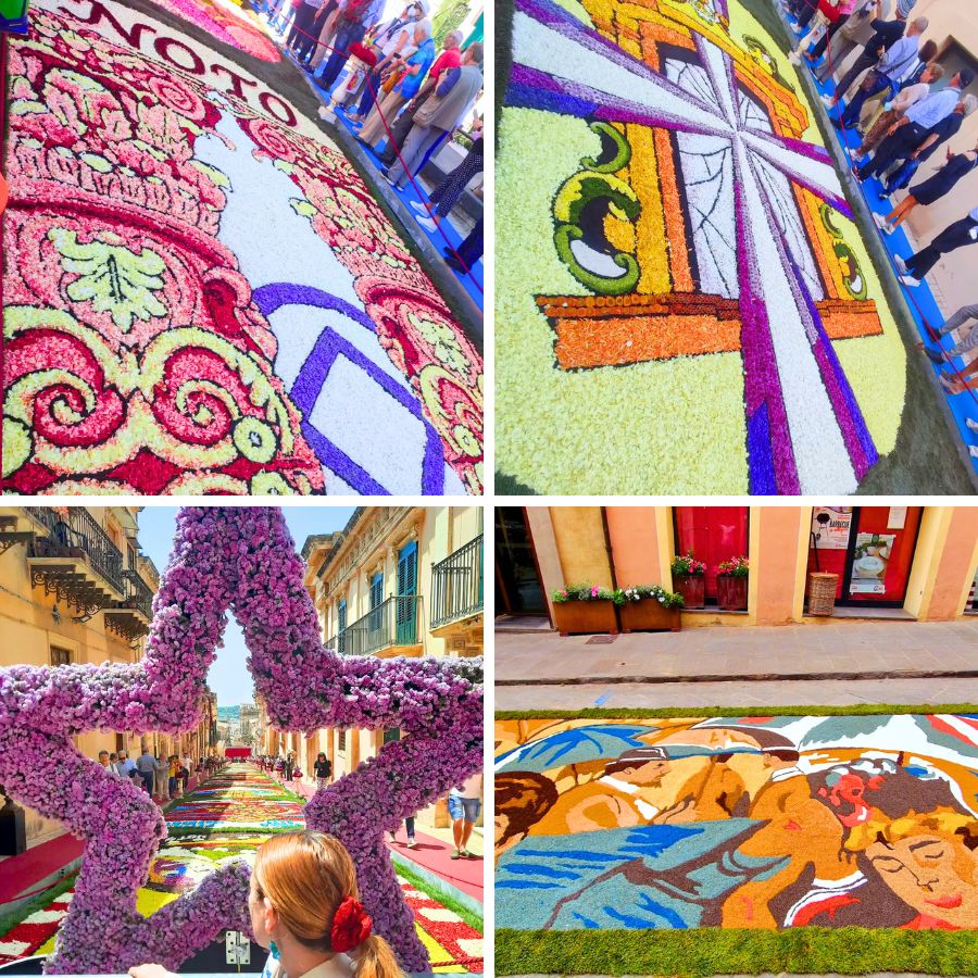 Different floral stages at Infiorata Festival Different floral stages at Infiorata Festival