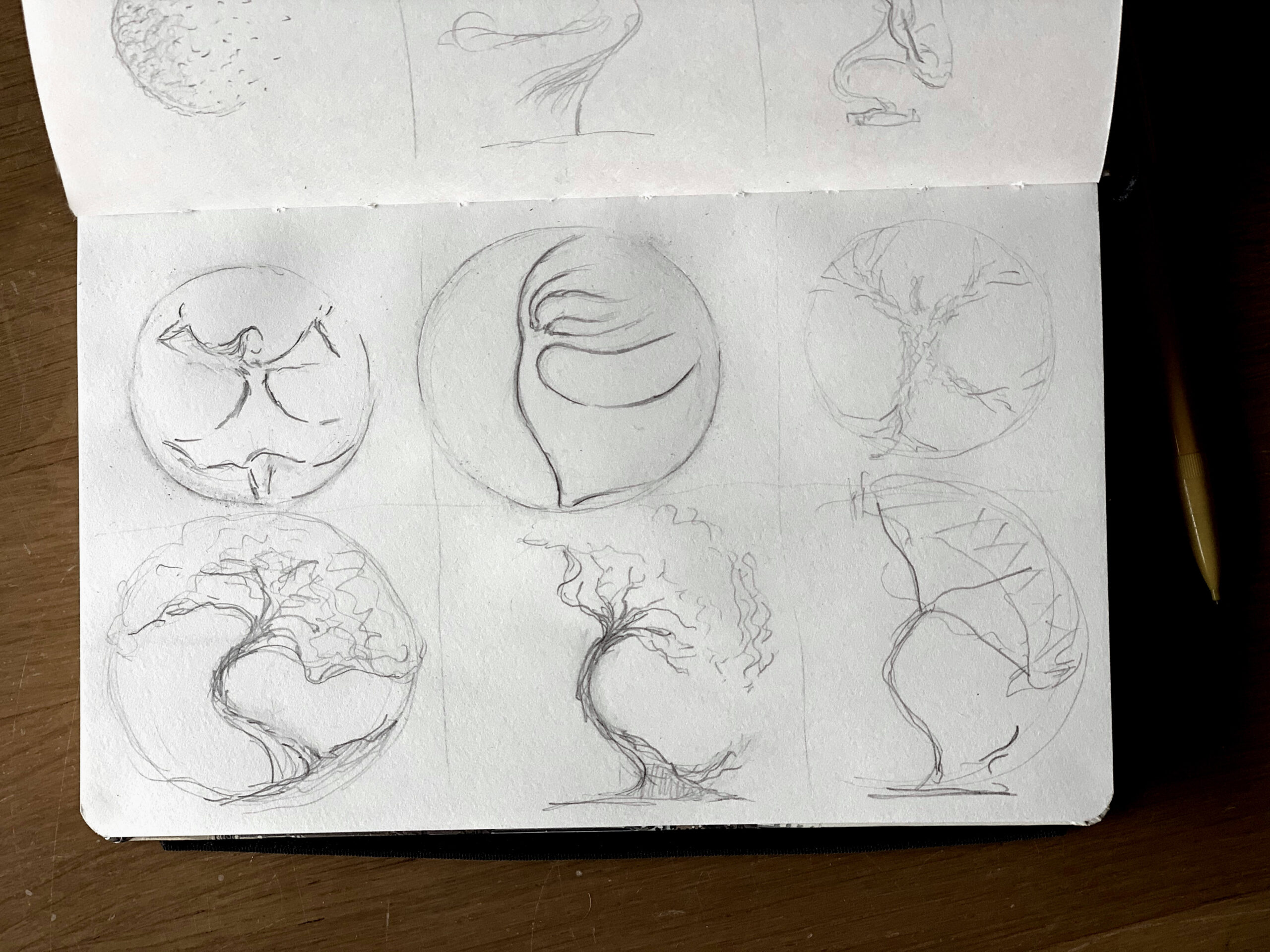 sketching process of Dancing Sakura Tree -Ekaterina Seehaus on Thursd