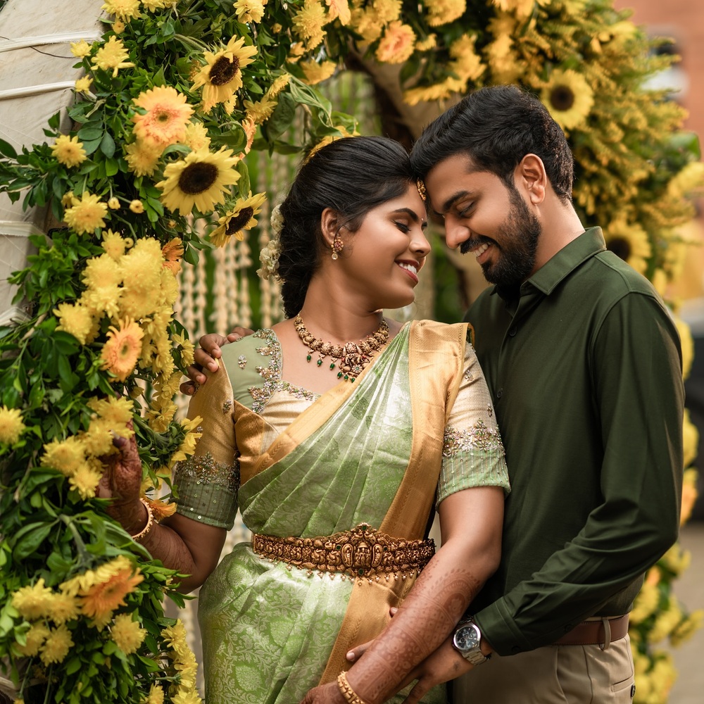 couple with wedding decor couple with wedding decor
