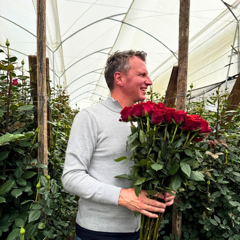 Peter van Delft in Ecuador Farm With Born Free Roses