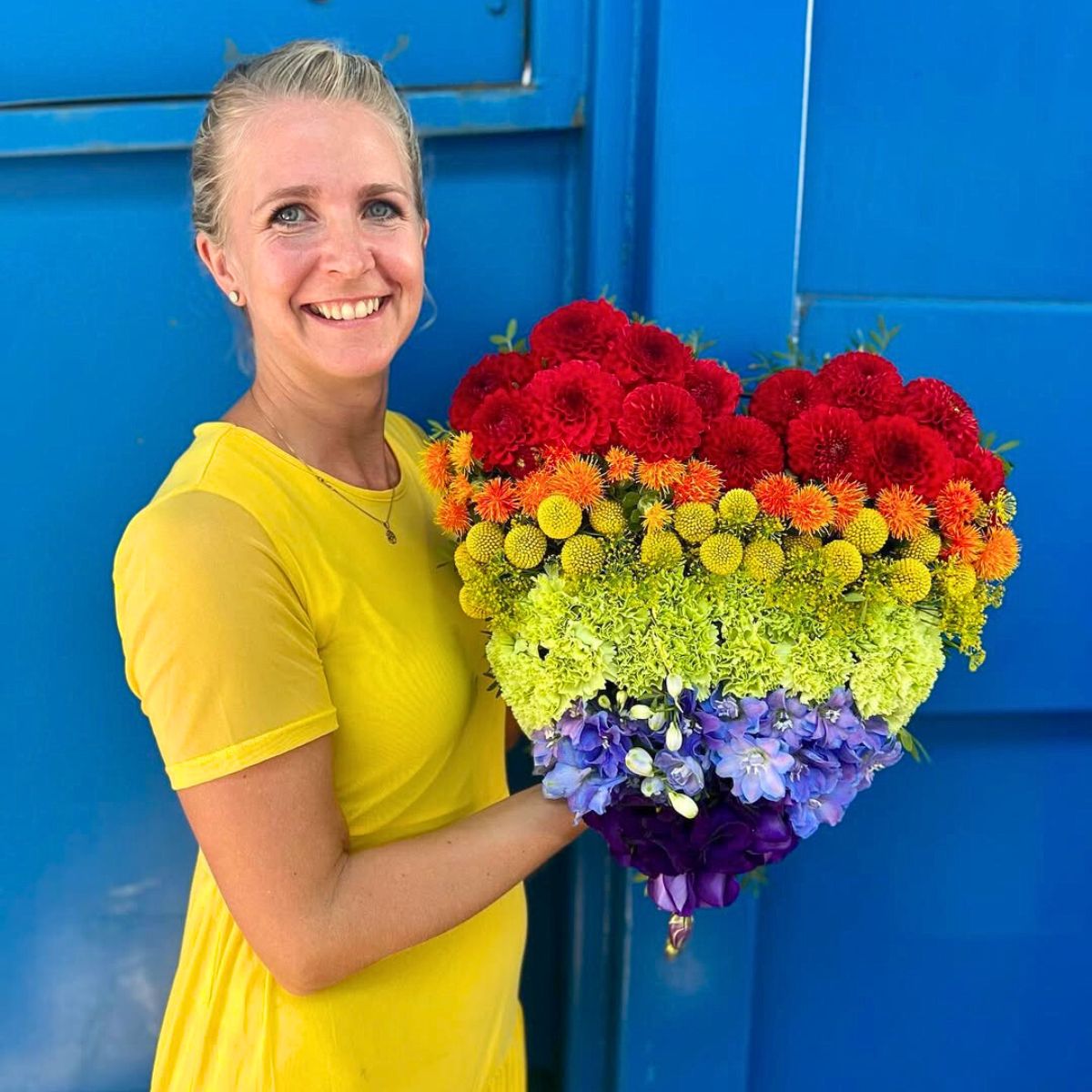 Heart shaped rainbow flowers for Pride Heart shaped rainbow flowers for Pride