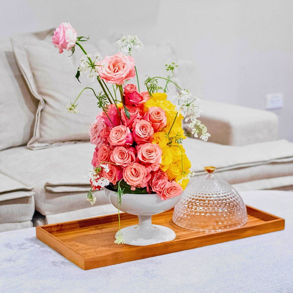 Mixed bouquet of Roses Superstition and Yellow Summer from Continental Breeding Flower Quotes