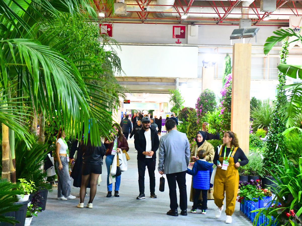 People walking through the Istanbul Design fair