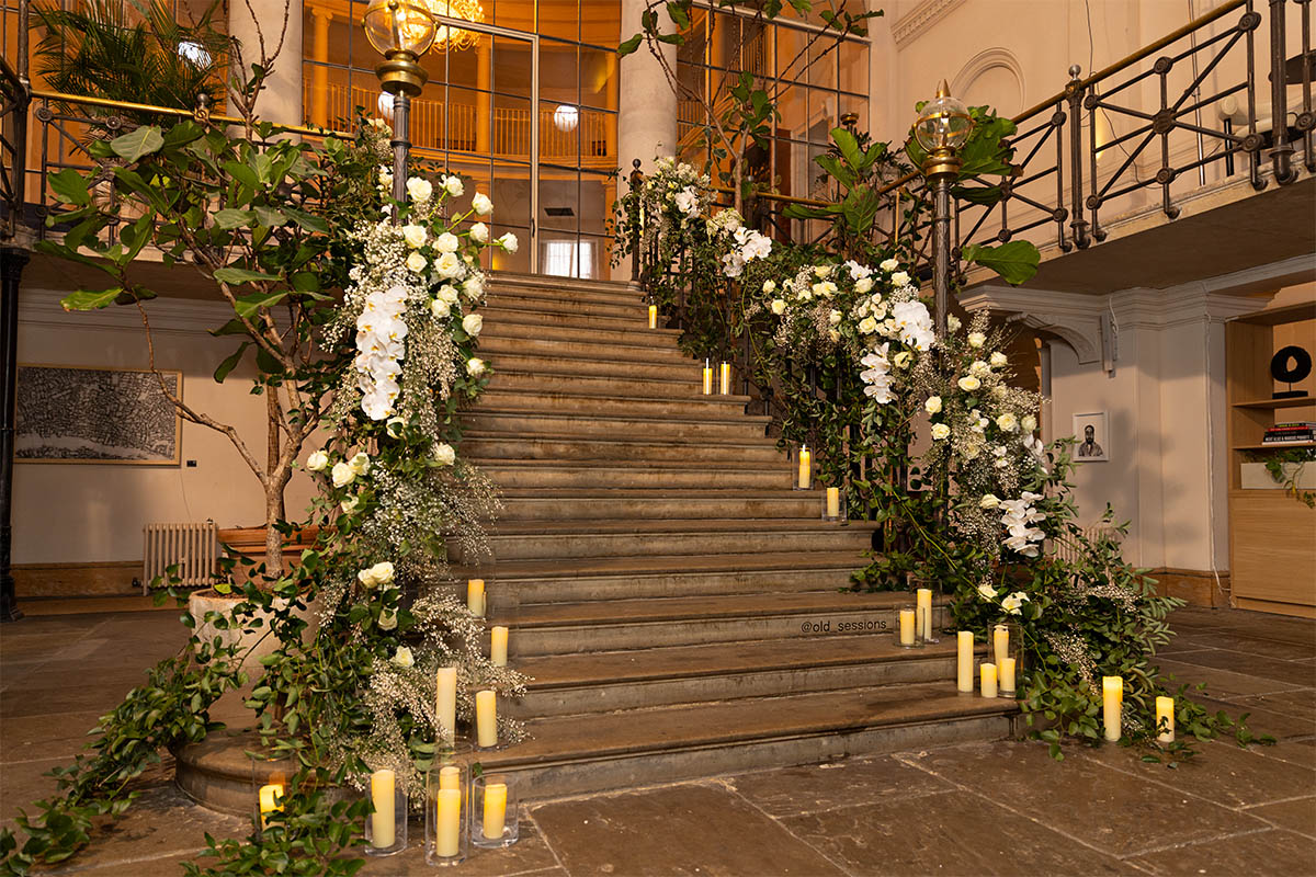 Rose Mont Royal on bridal stairs Rose Mont Royal on bridal stairs