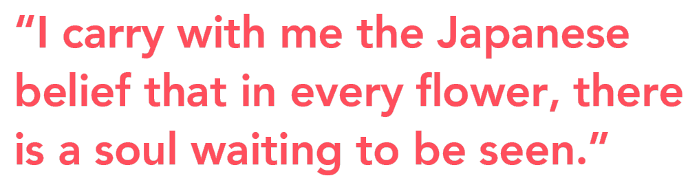 Katya Hutter in Japan quote ikebana