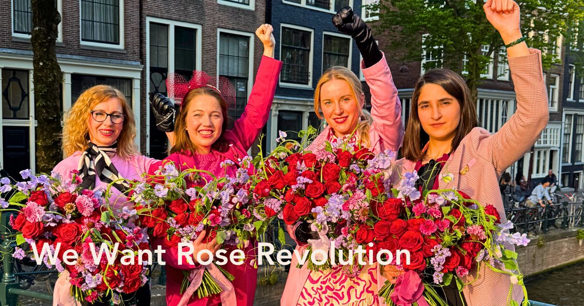 Katya Hutter and her Team With De Ruiter's Rose Revolution in Amsterdam