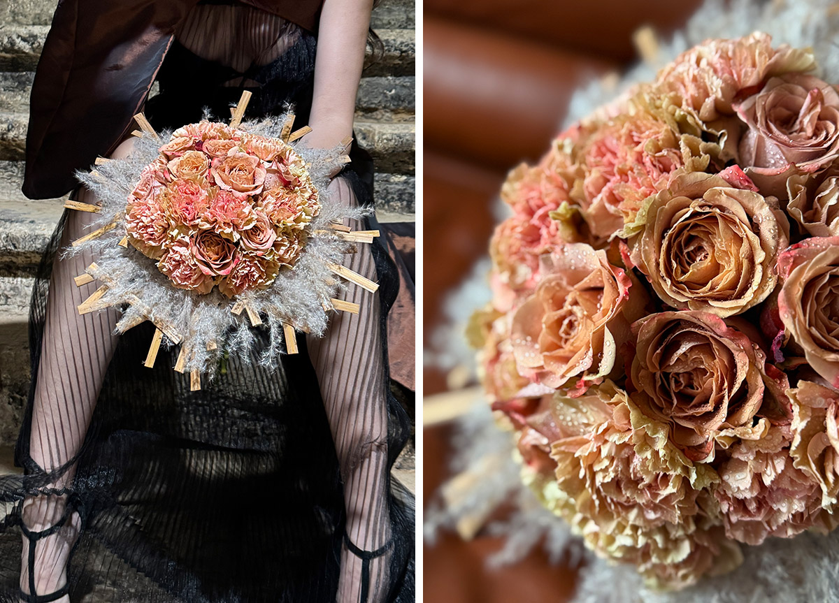 Laura Draghici Pantone Mocca Mousse bouquet