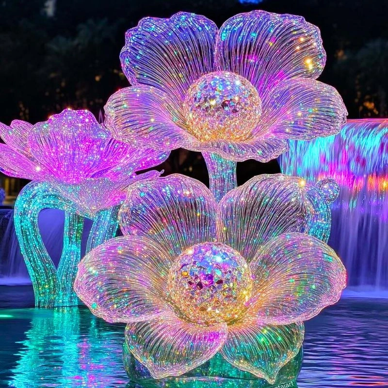 Glittery flowers in AI
