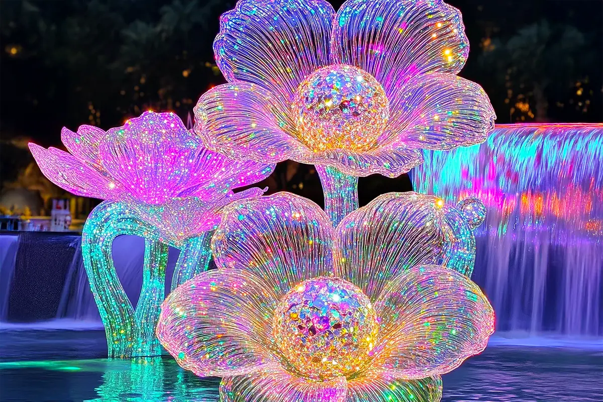 Glittery flowers in AI